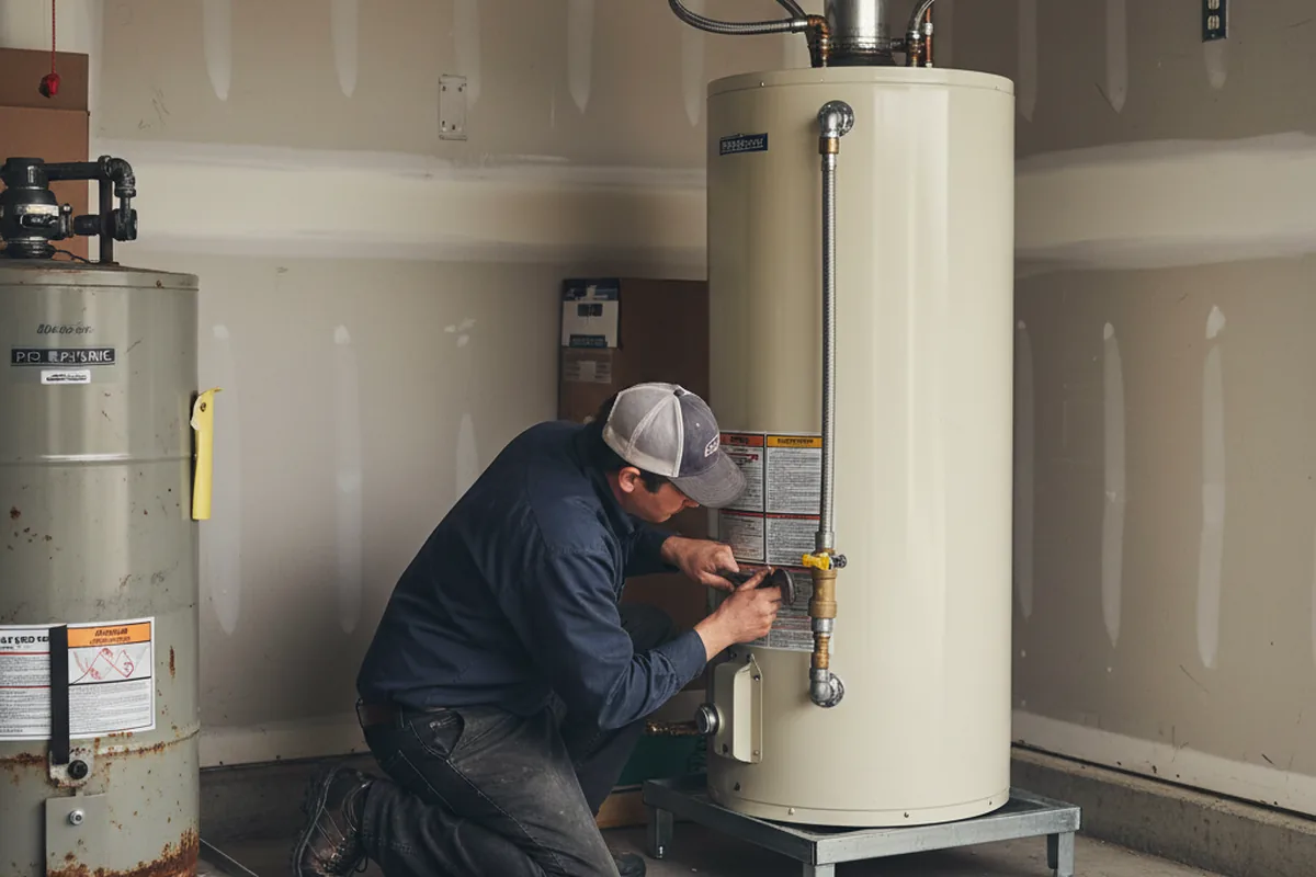 Water heater and shutoff valve replacement in Flat Rock
