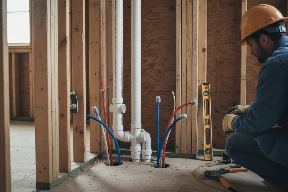 Drain and supply rough-in during Drain Cleaning in Flat Rock